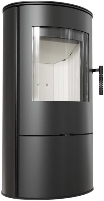 KRATKI Stalowy piec na drewno koza ROLLO 7kW, Ø 150, BImSchV 2, EKOPROJEKT, jasne wyłożenie TERMOTEC, mały piecyk wolnostojący