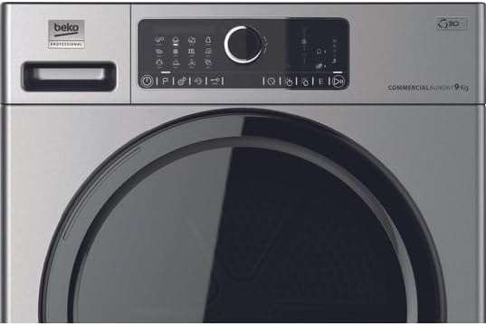 Beko Professional AWZ 9HPS/PRO BP suszarka z pompą ciepła, kolor srebrny, pojemność 9 kg, 84,9 x 59,9 x 65,6 cm, 44 kg, bęben ze stali nierdzewnej