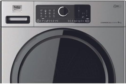 Beko Professional AWZ 9HPS/PRO BP suszarka z pompą ciepła, kolor srebrny, pojemność 9 kg, 84,9 x 59,9 x 65,6 cm, 44 kg, bęben ze stali nierdzewnej
