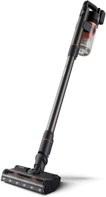 Philips Bezprzewodowy odkurzacz akumulatorowy Aqua 7000, cyfrowy silnik, PowerCyclone 12, z diodami LED, wtykany moduł Aqua, czas pracy do 80 minut, z 2 akcesoriami, czerwony (XC7055/01)