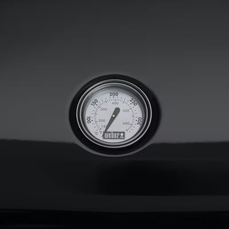 Weber Lumin grill elektryczny z uchwytem/uszczelnieniem, wędzenie, gotowanie na parze, gotowanie i utrzymywanie ciepła, do 315°C, emaliowane ruszty żelazne, powierzchnia gotowania: 33 x 49 cm, czarny