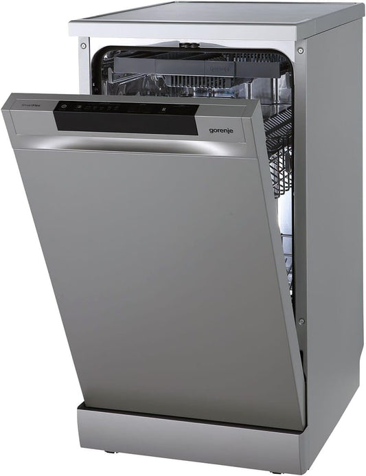 Gorenje GS 541D10 X wolnostojąca zmywarka do naczyń, SuperSilent, 11 nakryć wymiarowych, 5 programów, wyświetlanie programu, kolor srebrny, szerokość 45 cm