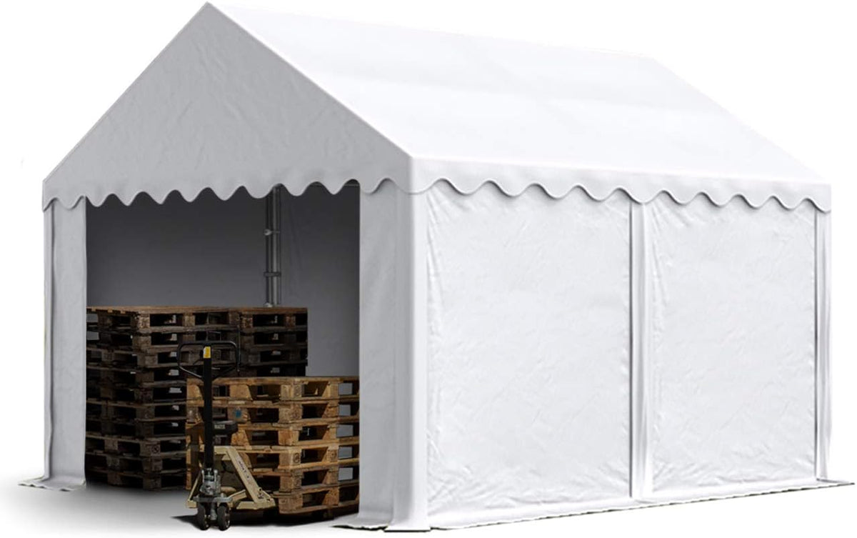 TOOLPORT Namiot magazynowy 3x6 m hala z plandeką PCV 750 N ciemnozielony z ramą podłogową