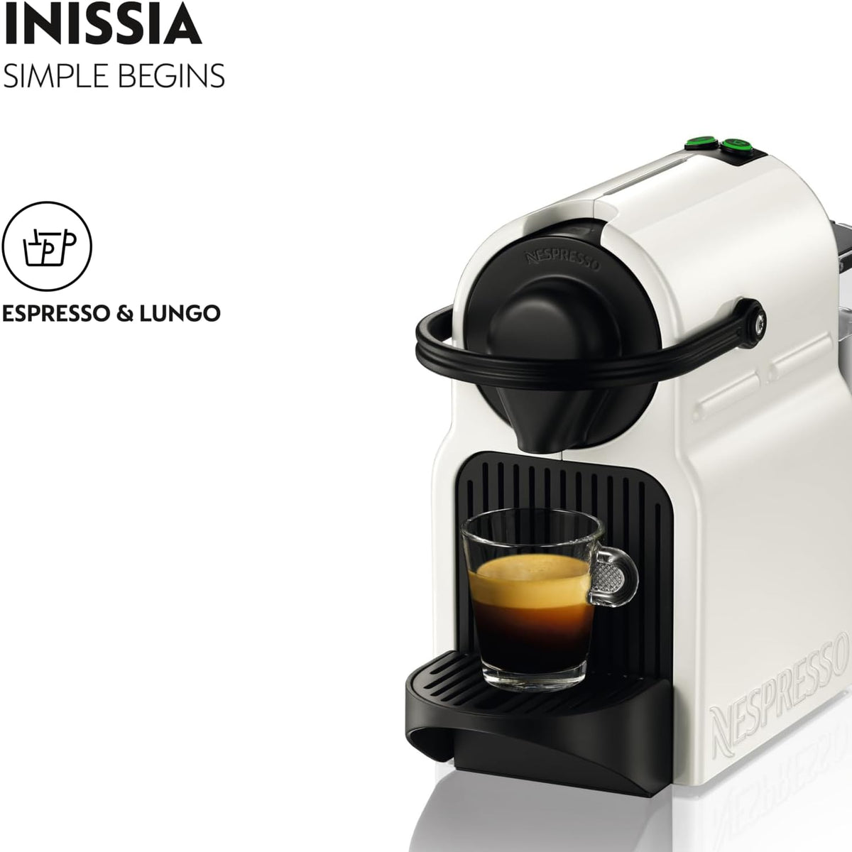 Krups Nespresso Inissia Ekspres do Kawy, Biały, 1260.0W 230.0V