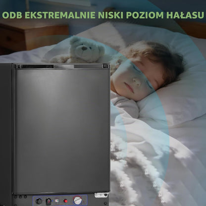 SMETA 60L Lodówka Gazowa 12V, 230V, AC/DC, 3-Drożna, Z Odwracalnymi Drzwiami, Idealna Do Przyczepy Kempingowej, Vanów, Kempingu, Off-Grid, Domków Letniskowych i Garaży