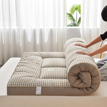 Japoński materac futon, podłogowy, składany materac tatami, przenośny materac kempingowy, łatwy do przechowywania, oddychający materiał na materac (szary, 200 x 220 cm)