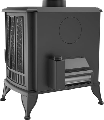 KRATKI Piec żeliwny koza K7 Ø 130 5 kW z Turbofanem | EKOPROJEKT | Zakres mocy 3-8kW | piec wolnostojący koza na drewno | Klasa energetyczna A