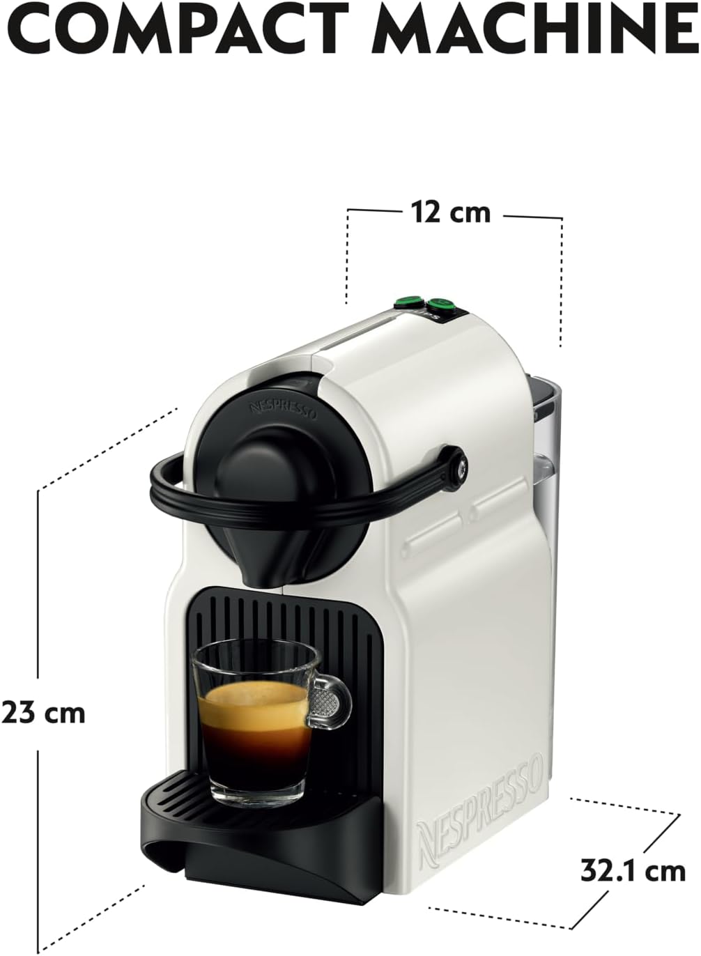 Krups Nespresso Inissia Ekspres do Kawy, Biały, 1260.0W 230.0V
