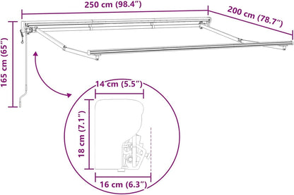 vidaXL Elektryczna Rozkładana Markiza antracytowy 2,5 x 2 m