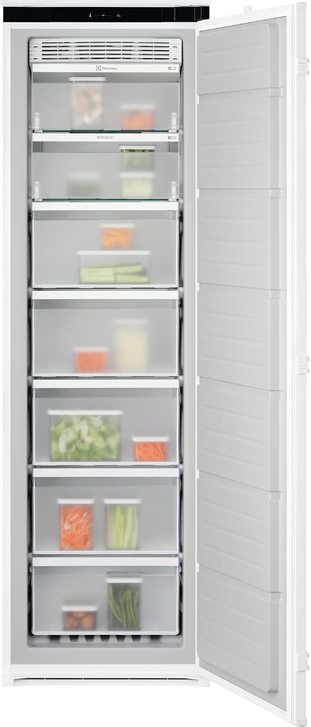 Electrolux EUN7NE18S zamrażarka pionowa do zabudowy, seria 700 No Frost, 212 l (700 cm³), wysokość 177,2 cm, klasa energetyczna E, funkcja FastFreeze i alarm drzwi