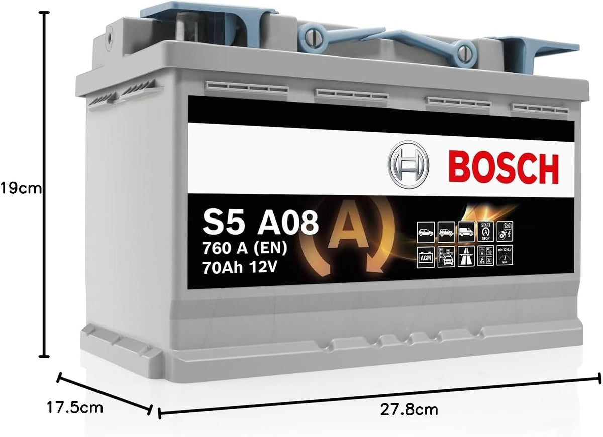 Akumulator BOSCH 12V 70Ah 760A S5 A08 L3 Samochodowy Kompatybilny z WIESMANN MF3 Roadster, VW Amarok Pick-up 2HA, 2HB, S1B, S6B, S7A, S7B CRAFTER 30-50 nadwozie pełne 2E Golf V Variant 1K5 Vento 1H2