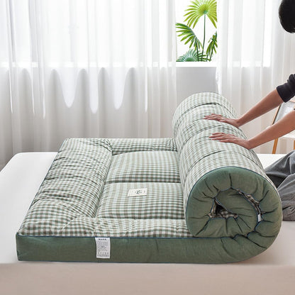 Japoński materac futon, podłogowy, składany materac tatami, przenośny materac kempingowy, łatwy do przechowywania, oddychający materiał na materac (szary, 200 x 220 cm)