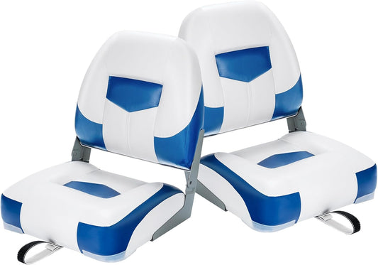 KOMFOTTEU Siedzenie łodzi, 2-częściowe, akcesoria do łodzi, składane oparcie, ergonomiczne krzesło do łodzi, z PCW, polipropylen, nośność 110 kg, 50 x 52 x 42 cm, czerwone