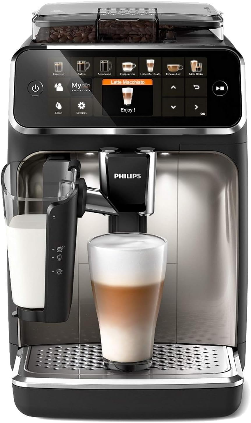Philips 5400 Series W pełni automatyczny Ekspres do Kawy, EP5447/90 & Philips AquaClean Antywapienny filtr wody, do Ekspresów do kawy z funkcją AquaClean, CA6903/22