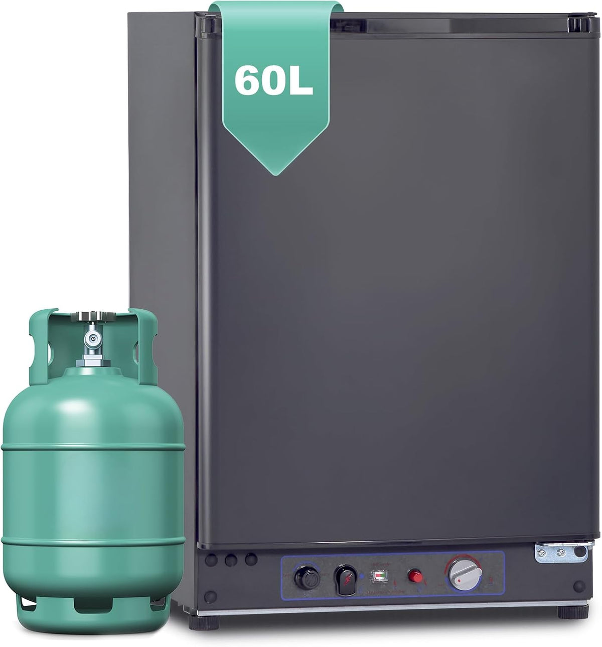 SMETA 60L Lodówka Gazowa 12V, 230V, AC/DC, 3-Drożna, Z Odwracalnymi Drzwiami, Idealna Do Przyczepy Kempingowej, Vanów, Kempingu, Off-Grid, Domków Letniskowych i Garaży