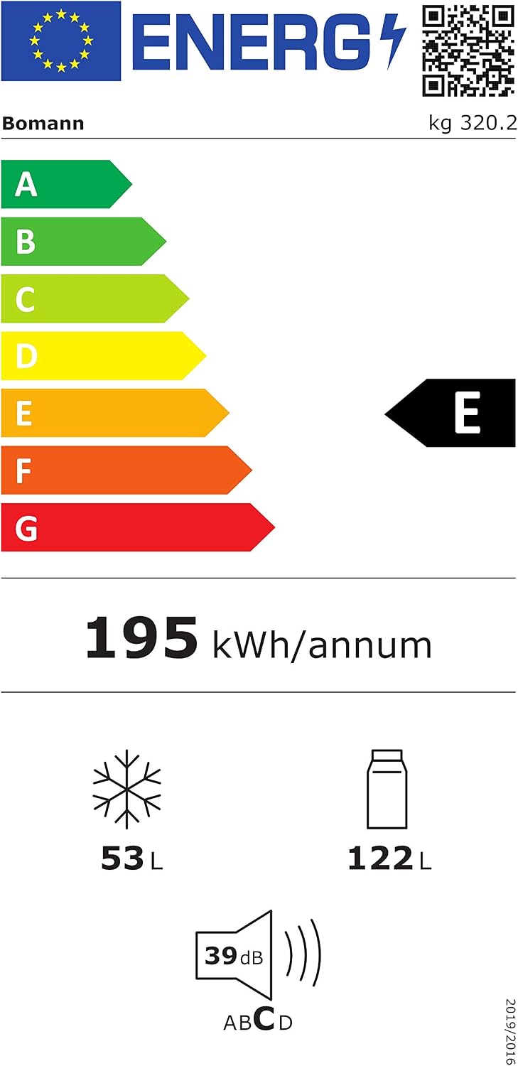 Bomann 175L czerwona lodówka i zamrażarka KG320-2-czerwona, Pojemność netto: 175 l, bezstopniowa regulacja temperatury, zawiasy do drzwi po prawej stronie, wymienne, regulowane nóżki