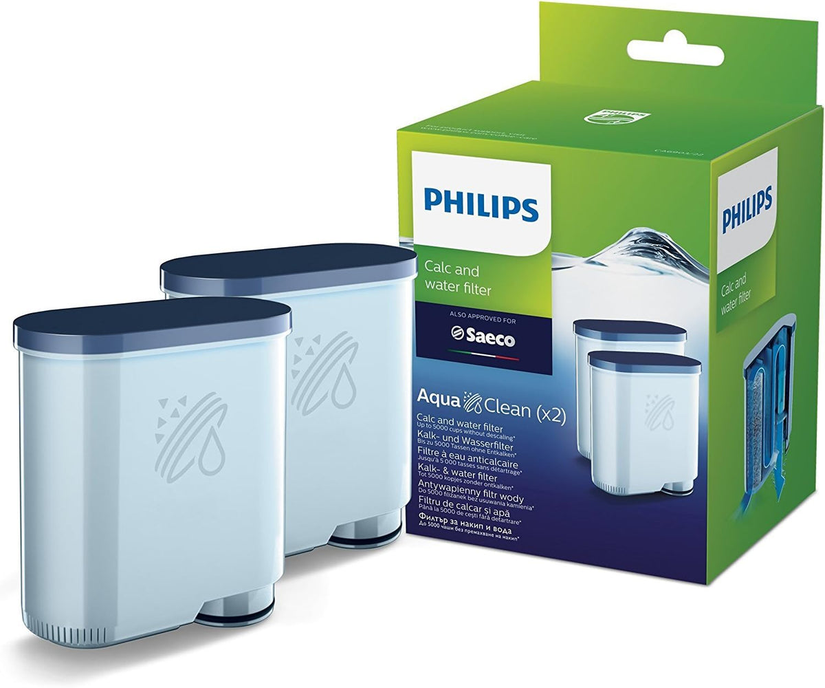 Philips 5400 Series W pełni automatyczny Ekspres do Kawy, EP5447/90 & Philips AquaClean Antywapienny filtr wody, do Ekspresów do kawy z funkcją AquaClean, CA6903/22