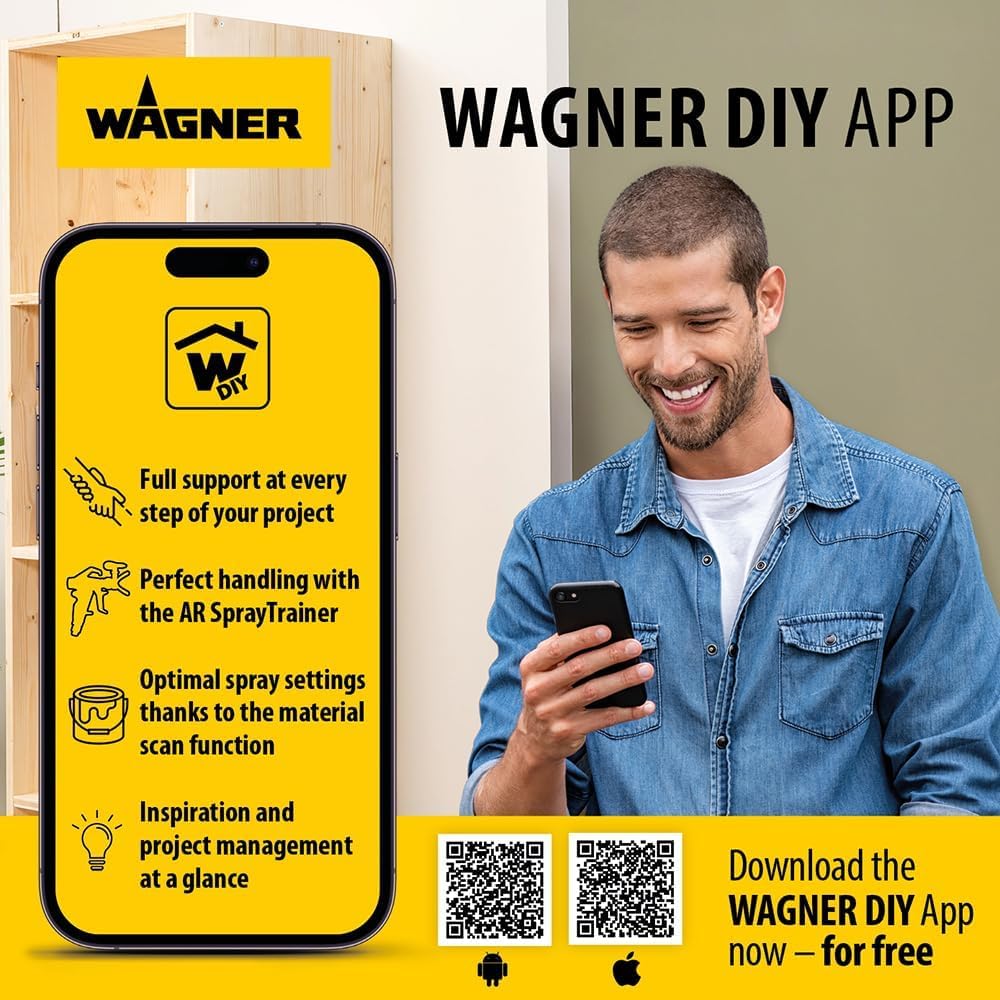 WAGNER System natryskowy Airless Control 150 M do kolor ściany, lakiery, glazura, drewna i ochrona antykorozyjna wewnątrz i na zewnątrz, 0-900ml/min, 110bar, pojemność pojemnika 5500ml, wąż 7,5m