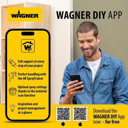 WAGNER System natryskowy Airless Control 150 M do kolor ściany, lakiery, glazura, drewna i ochrona antykorozyjna wewnątrz i na zewnątrz, 0-900ml/min, 110bar, pojemność pojemnika 5500ml, wąż 7,5m