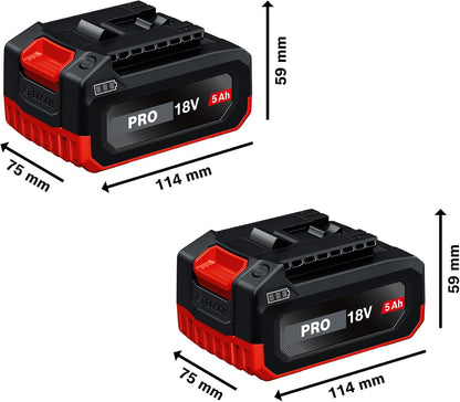 Bosch PRO 18V System Zestaw Combo: GSR 18V-65, GDX 18V-285, GBH 18V-26, GWS 18V-11, 2 akumulatory GBA 18V 5.0Ah, 1 akumulator EXBA 18V 5.5Ah, ładowarka GAL 12V/18V-80, 4 walizki L-BOXX 136
