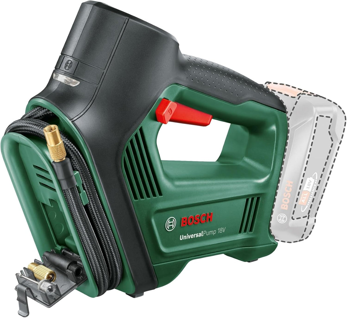 Bosch Easyinflate 18V-500 Pompka, Czarny/Zielony, ‎11,7 x 10 x 15,6 cm; 700 g