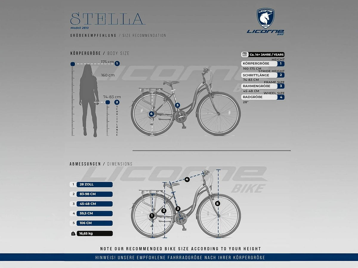 Licorne Bike Stella Premium City Bike rower miejski o średnicy koła 28 cali – rower dla dziewcząt, chłopców, mężczyzn i kobiet – 21-biegowa przerzutka, rower holenderski, beżowy