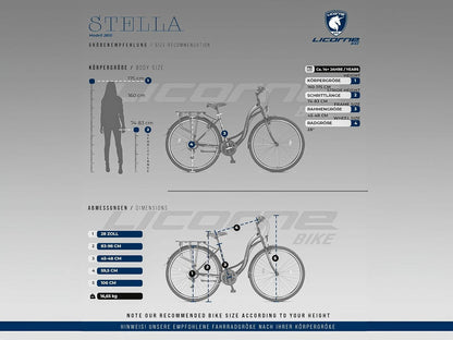 Licorne Bike Stella Premium City Bike rower miejski o średnicy koła 28 cali – rower dla dziewcząt, chłopców, mężczyzn i kobiet – 21-biegowa przerzutka, rower holenderski, beżowy
