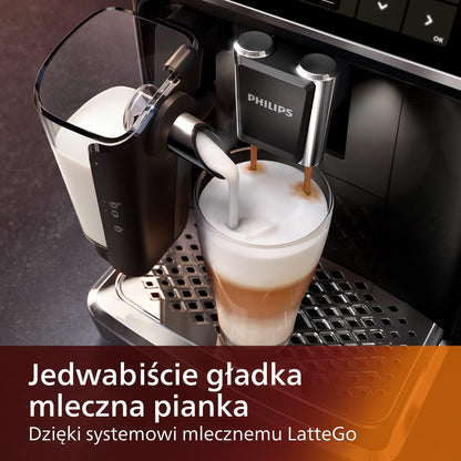 Philips Automatyczny Ekspres do Kawy 5400, LatteGo, 12 Napojów, Czarny
