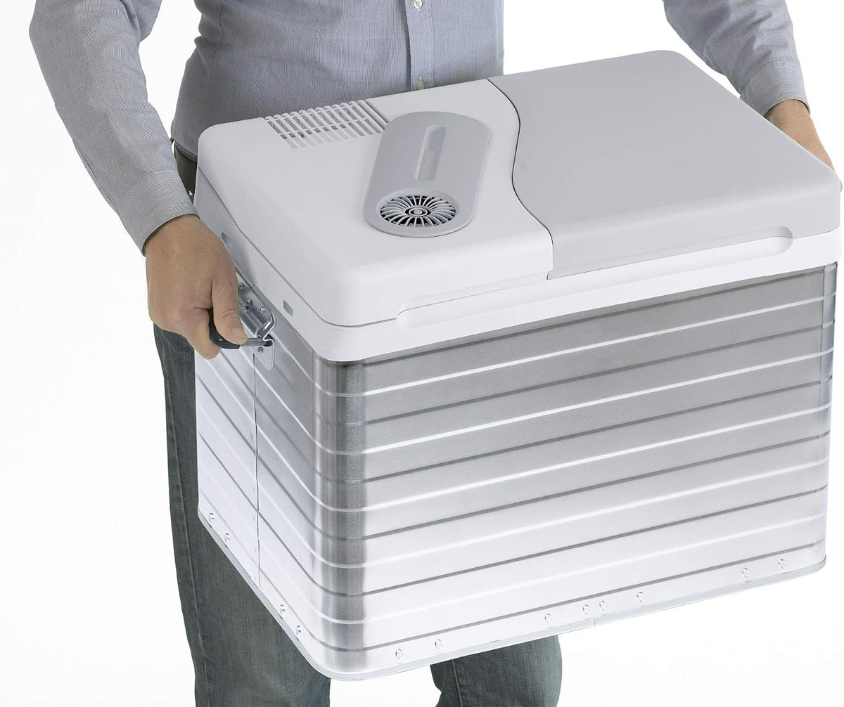 Mobicool Q40 AC/DC – przenośna lodówka termoelektryczna, aluminiowa, 39 litrów, 12 V i 230 V, do samochodów osobowych, ciężarowych i gniazdka, aluminiowa obudowa