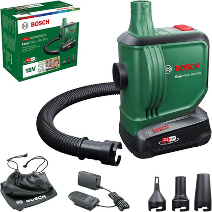 Bosch Easyinflate 18V-500 Pompka, Czarny/Zielony, ‎11,7 x 10 x 15,6 cm; 700 g