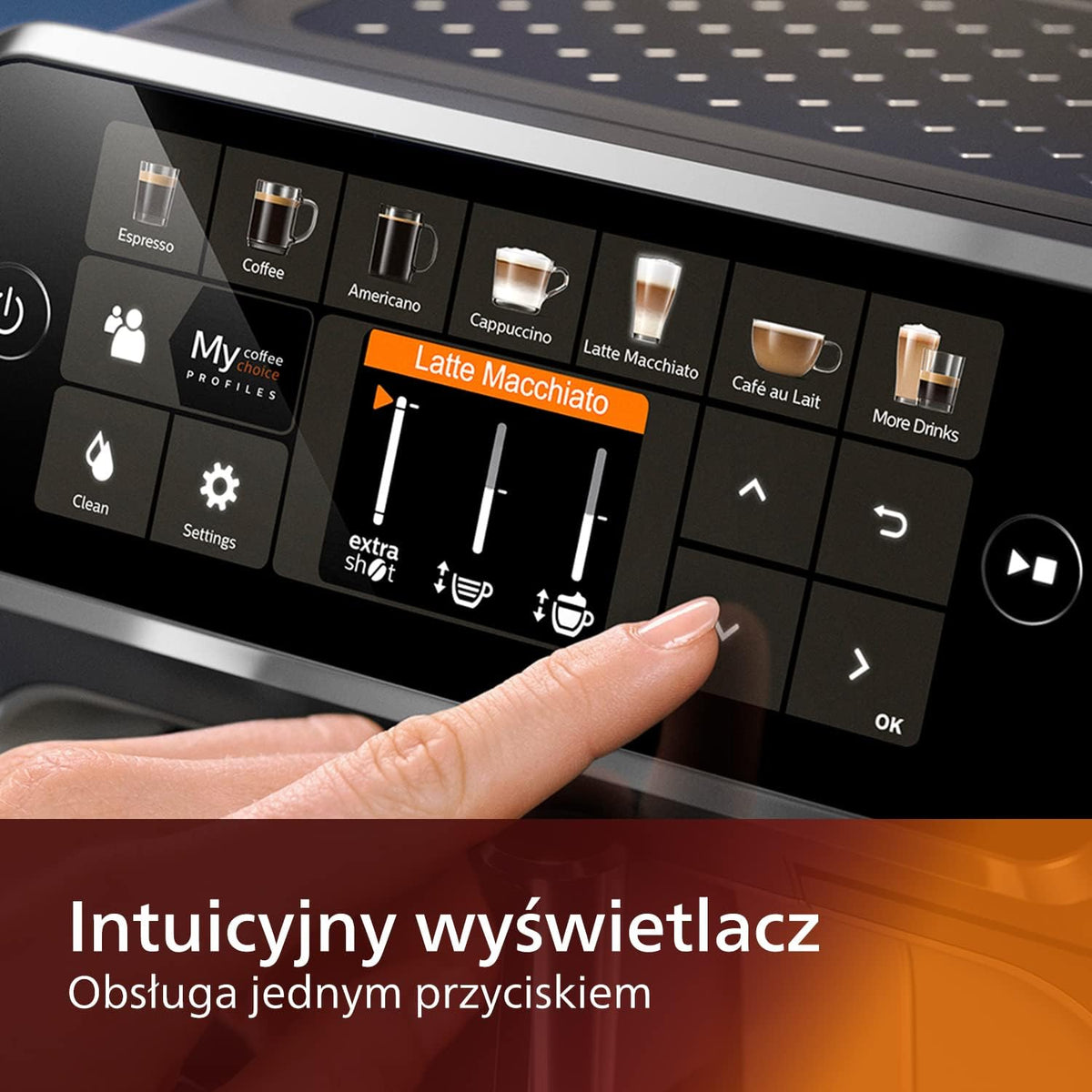 Philips Automatyczny Ekspres do Kawy 5400, LatteGo, 12 Napojów, Czarny