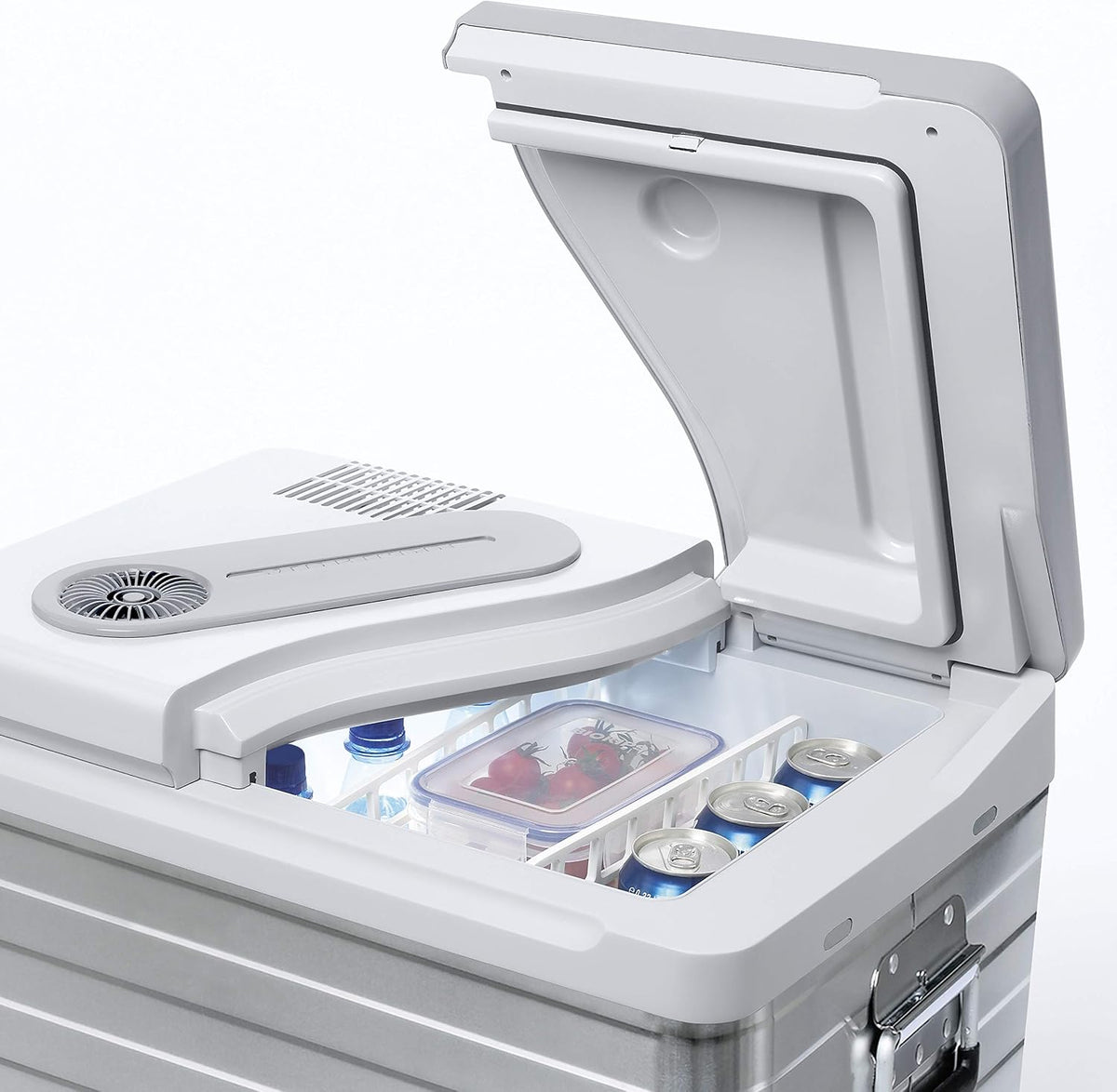 Mobicool Q40 AC/DC – przenośna lodówka termoelektryczna, aluminiowa, 39 litrów, 12 V i 230 V, do samochodów osobowych, ciężarowych i gniazdka, aluminiowa obudowa