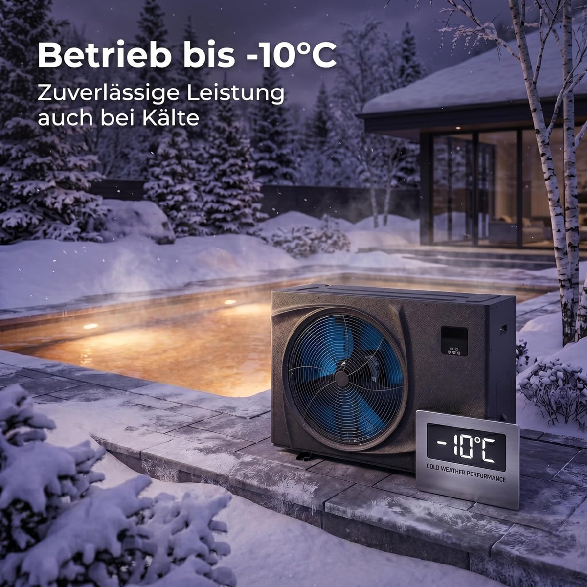 poolomio® Pompa ciepła do basenu 30–45 m³ NET Inverter 06| ultra ciche ogrzewanie basenu z WiFi | Energooszczędne ogrzewanie (COP 13,60) do basenu, Full Inverter DC do 7,3 kW, praca w temperaturze -5°