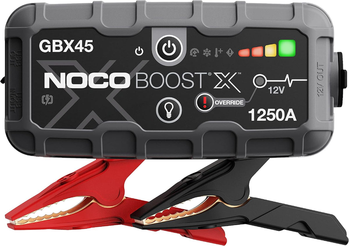 NOCO Boost X GBX45 1250A 12V UltraSafe litowy urządzenie rozruchowe, booster do akumulatora I kable rozruchowe do 6,5-litrowych silników benzynowych i 4,0-litrowych silników wysokoprężnych