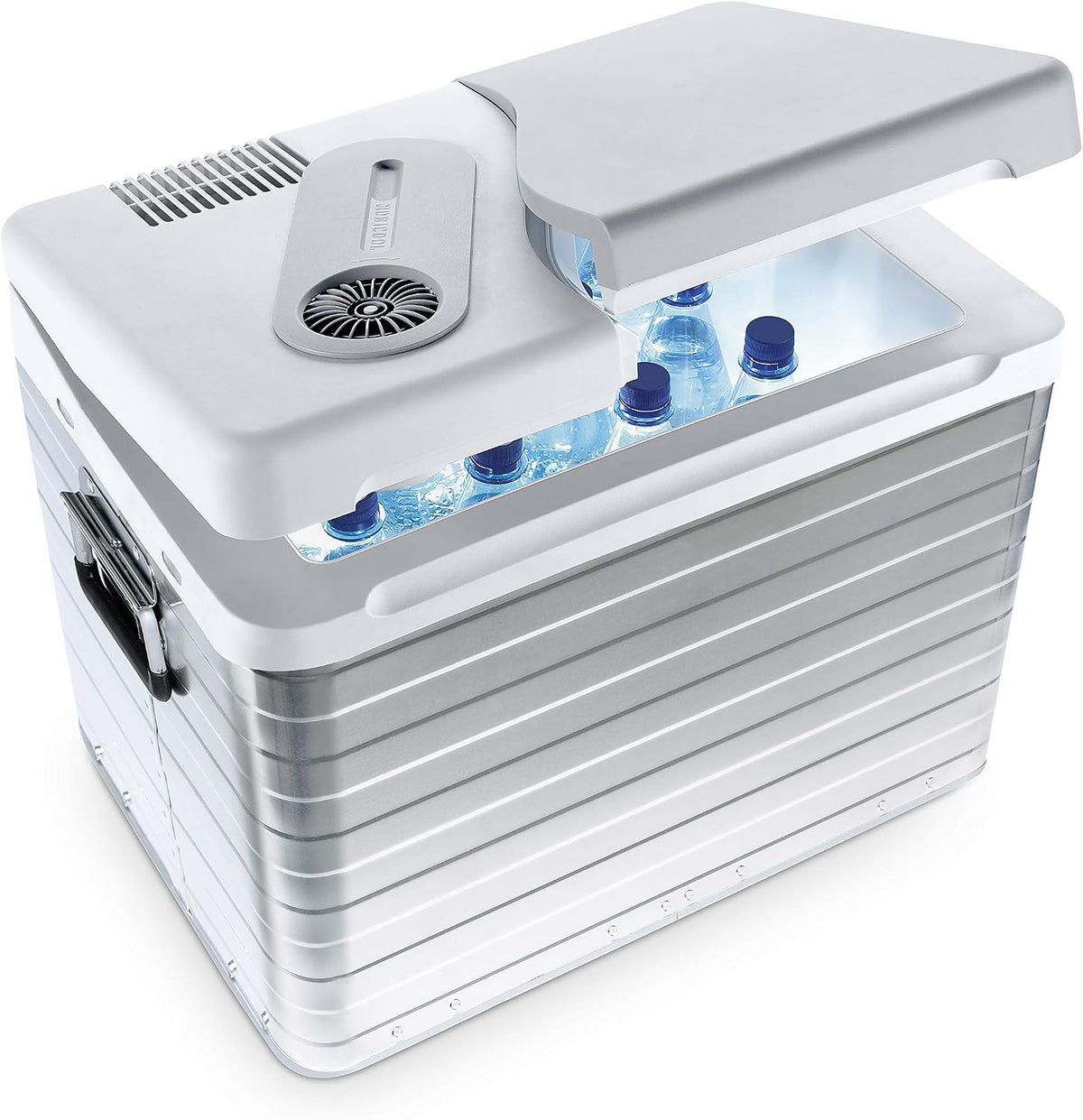 Mobicool Q40 AC/DC – przenośna lodówka termoelektryczna, aluminiowa, 39 litrów, 12 V i 230 V, do samochodów osobowych, ciężarowych i gniazdka, aluminiowa obudowa