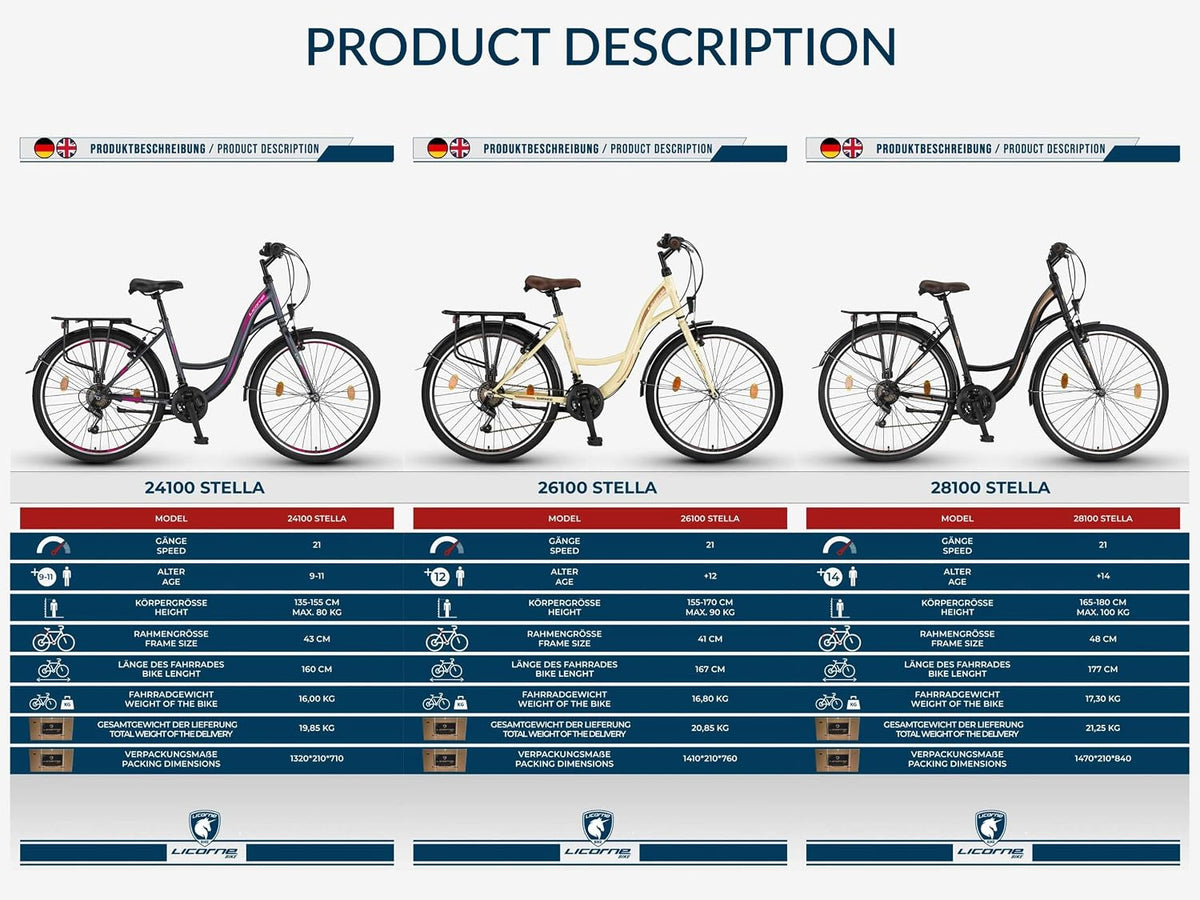 Licorne Bike Stella Premium City Bike rower miejski o średnicy koła 28 cali – rower dla dziewcząt, chłopców, mężczyzn i kobiet – 21-biegowa przerzutka, rower holenderski, beżowy