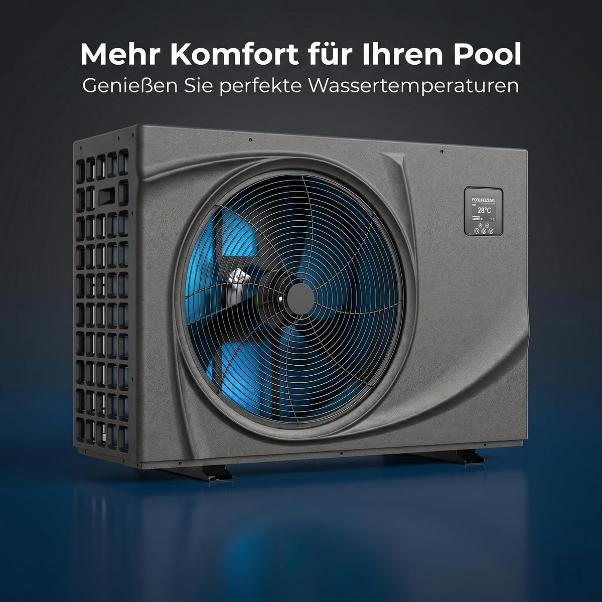 poolomio® Pompa ciepła do basenu 30–45 m³ NET Inverter 06| ultra ciche ogrzewanie basenu z WiFi | Energooszczędne ogrzewanie (COP 13,60) do basenu, Full Inverter DC do 7,3 kW, praca w temperaturze -5°