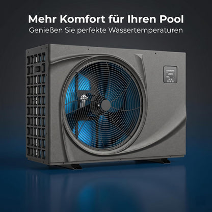 poolomio® Pompa ciepła do basenu 30–45 m³ NET Inverter 06| ultra ciche ogrzewanie basenu z WiFi | Energooszczędne ogrzewanie (COP 13,60) do basenu, Full Inverter DC do 7,3 kW, praca w temperaturze -5°